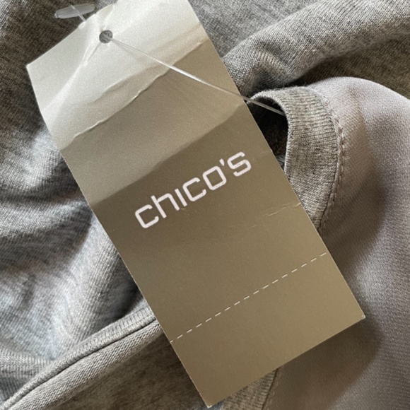 Chico’s Light Grey 3/4 Sleeves Top Size Large New with Tag - Picture 4 of 9